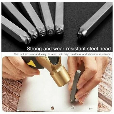 36 Pices Lettres Et Chiffres Frapper, 3mm Poinon Lettre Metal, A-Z Et 0-9 Lettre A Frapper Metal, Chiffre Frapper Pour Estampage Du Mtal, Du Plastique, Du Bois, Du Cuir 4 36 Pices Lettres Et Chiffres Frapper, 3mm Poinon Lettre Metal, A-Z Et 0-9 Lettre A Frapper Metal, Chiffre Frapper Pour Estampage Du Mtal, Du Plastique, Du Bois, Du Cuir – Image 2