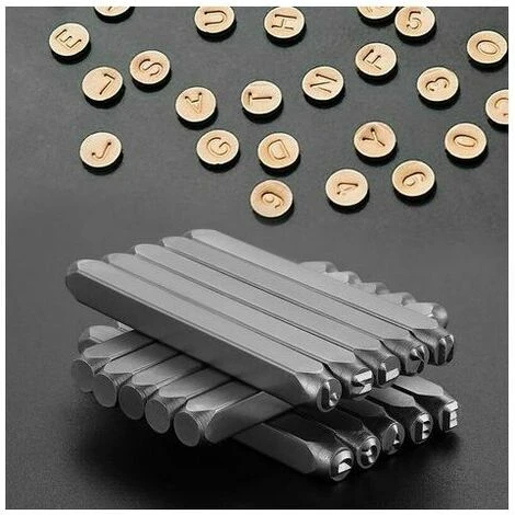 36 Pices Lettres Et Chiffres Frapper, 3mm Poinon Lettre Metal, A-Z Et 0-9 Lettre A Frapper Metal, Chiffre Frapper Pour Estampage Du Mtal, Du Plastique, Du Bois, Du Cuir 5 36 Pices Lettres Et Chiffres Frapper, 3mm Poinon Lettre Metal, A-Z Et 0-9 Lettre A Frapper Metal, Chiffre Frapper Pour Estampage Du Mtal, Du Plastique, Du Bois, Du Cuir – Image 3