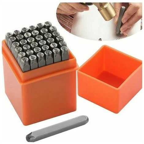 36 Pices Lettres Et Chiffres Frapper, 3mm Poinon Lettre Metal, A-Z Et 0-9 Lettre A Frapper Metal, Chiffre Frapper Pour Estampage Du Mtal, Du Plastique, Du Bois, Du Cuir 6 36 Pices Lettres Et Chiffres Frapper, 3mm Poinon Lettre Metal, A-Z Et 0-9 Lettre A Frapper Metal, Chiffre Frapper Pour Estampage Du Mtal, Du Plastique, Du Bois, Du Cuir – Image 4