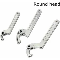 Clé à Crochet Réglable En Chrome Vanadium Outil Clé En C 51-120 Mm - Tête Ronde 3,560g 7 Clé à Crochet Réglable En Chrome Vanadium Outil Clé En C 51-120 Mm - Tête Ronde 3,560g -Silverols Magasin 100341938 3