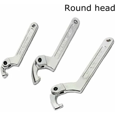 Clé à Crochet Réglable En Chrome Vanadium Outil Clé En C 51-120 Mm - Tête Ronde 3,560g 5 Clé à Crochet Réglable En Chrome Vanadium Outil Clé En C 51-120 Mm - Tête Ronde 3,560g – Image 3