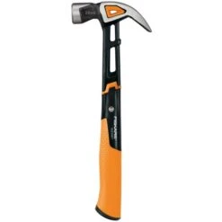 Fiskars Marteau Arrache-clous IsoCore L Avec Tête Incurvée, Longueur : 34 Cm, Poids : 779 G, Noir/Orange, 1027203