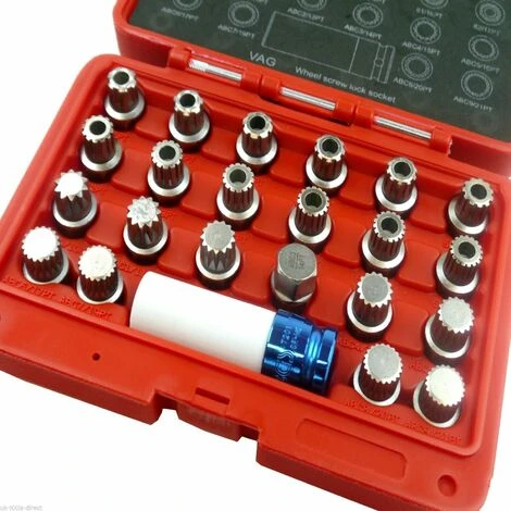 Varan Motors - VT13769A Kit 23 Douilles Pour Verrou De Roues VAG AUDI VW, Antivol Goujons De Roues 3 Varan Motors - VT13769A Kit 23 Douilles Pour Verrou De Roues VAG AUDI VW, Antivol Goujons De Roues