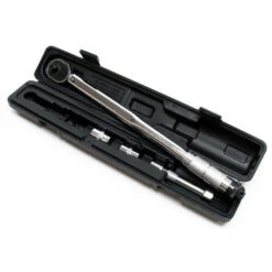 Clé Dynamométrique 1/2 (12,7mm) Réglable De 28-210Nm Avec Rallonge De 27mm Et 2 Douilles