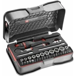 Coffret 37 Pièces Avec Cliquet Et Douilles 1/4'' 6 Pans FACOM 467BF.JP10