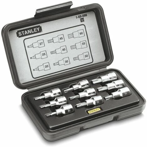 Coffret 9 Douilles Torx 1/2'' - STANLEY, 1-89-098 3 Coffret 9 Douilles Torx 1/2'' - STANLEY, 1-89-098