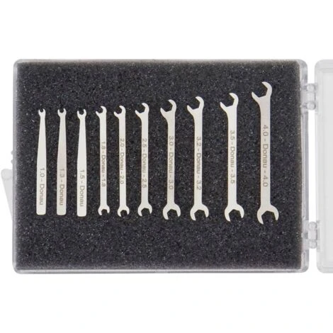 Donau Elektronik 980-SET Micro-Maulschlüssel-Set 10-tlg. 1-4 Mm Micro-clé Plate 10 Pièces 1 - 4 Mm 4 Donau Elektronik 980-SET Micro-Maulschlüssel-Set 10-tlg. 1-4 Mm Micro-clé Plate 10 Pièces 1 - 4 Mm – Image 2