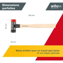 Wiha 26611 Marteau à Métal Mi-dur, Mi-souple 300 G 290 Mm 1 Pc(s) -Silverols Magasin 20050520 3