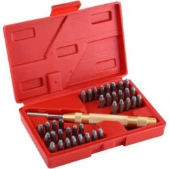 Lettre à Frapper, 38 Pièces Kit De Lettres Et Chiffres à Frapper En Acieravec Poinçons Poinçons à Frappé Automatique 3 Mm
