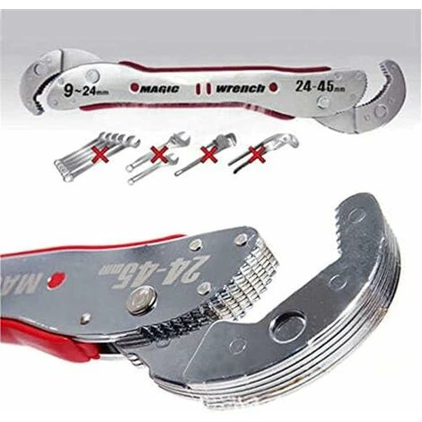 Clé Magique Réglable De 9 à 45 Mm, Double Tête Anti-dérapante En Acier Inoxydable Multifonction, Outils Universels Pour La Maison, Outil à Main Rapide 4 Clé Magique Réglable De 9 à 45 Mm, Double Tête Anti-dérapante En Acier Inoxydable Multifonction, Outils Universels Pour La Maison, Outil à Main Rapide – Image 2