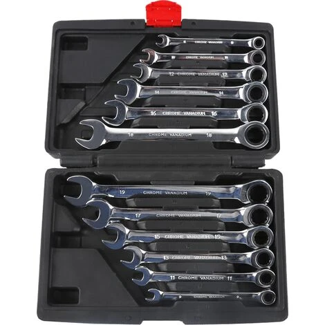 Coffret Clés Mixtes à Cliquet 12 Pièces – 8-19 Mm 72 Dents Tête Fixé 7 Coffret Clés Mixtes à Cliquet 12 Pièces – 8-19 Mm 72 Dents Tête Fixé – Image 5
