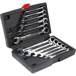 Jeu De 12Pcs Clés Mixtes à Oeil Clés Plate à Cliquet 8mm-19mm Malette 11 Jeu De 12Pcs Clés Mixtes à Oeil Clés Plate à Cliquet 8mm-19mm Malette -Silverols Magasin 33432380 5