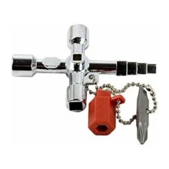 Multifonctionnel Croix Clé À Clé Clé Clé Clé Réglable 5 En 1 Avec Tête De Lot Pour Compteur Eau Électrique Gaz Boîte Armoire Armoire -Silverols Magasin 37487801 2