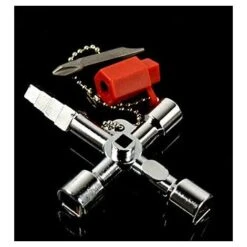 Multifonctionnel Croix Clé À Clé Clé Clé Clé Réglable 5 En 1 Avec Tête De Lot Pour Compteur Eau Électrique Gaz Boîte Armoire Armoire -Silverols Magasin 37487801 5