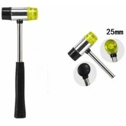 Maillet En Métal De Bijoutiers En Caoutchouc à Double Tête De 25 Mm, Maillet Polyvalent, Double Face Et Léger Est Parfait Pour Les Projets De Bricolage