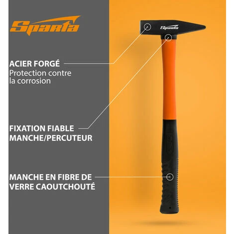 SPARTA - Marteau 300g - Manche En Fibre De Verre 5 SPARTA - Marteau 300g - Manche En Fibre De Verre – Image 3