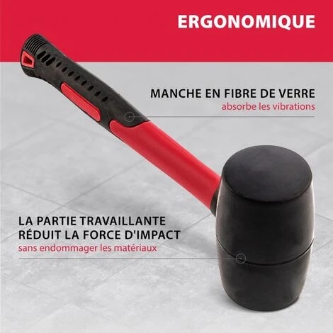 MTX - Maillet En Caoutchouc 680g - Manche Fibre De Verre 6 MTX - Maillet En Caoutchouc 680g - Manche Fibre De Verre – Image 4