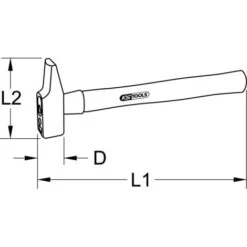 KS TOOLS Marteau Rivoir, Manche Hickory, Forme Française, 2000 g -Silverols Magasin 41875628 3