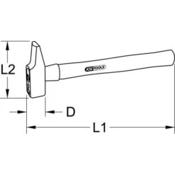 KS TOOLS Marteau Rivoir, Manche Hickory, Forme Française, 2000 g -Silverols Magasin 41875628 5