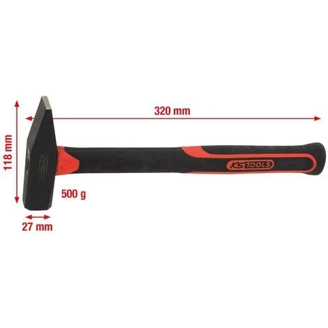 KS TOOLS Marteau De Mécanicien Manche Fibre, 500g 4 KS TOOLS Marteau De Mécanicien Manche Fibre, 500g – Image 2