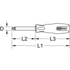 KS TOOLS 1/4 Poignée Emmanchée 4 Pans CHROMEplus, 150mm -Silverols Magasin 41891518 5
