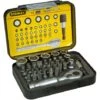 STANLEY Coffret D'embouts De Vissage 1/4'' 25mm + Clé à Cliquet - Jeu De 39 Pièces 2 STANLEY Coffret D'embouts De Vissage 1/4'' 25mm + Clé à Cliquet - Jeu De 39 Pièces -Silverols Magasin 42682681 1