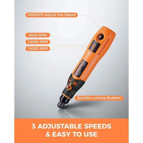 ENGINDOT 3.7 V Outil Rotatif Multifonction Sans Fil Avec 32 Accessoires, 3 Vitesses 5000-15000rpm, Avec USB, Idéal Pour Les Petits Projets De Bricolage PCG01B 4 ENGINDOT 3.7 V Outil Rotatif Multifonction Sans Fil Avec 32 Accessoires, 3 Vitesses 5000-15000rpm, Avec USB, Idéal Pour Les Petits Projets De Bricolage PCG01B – Image 2