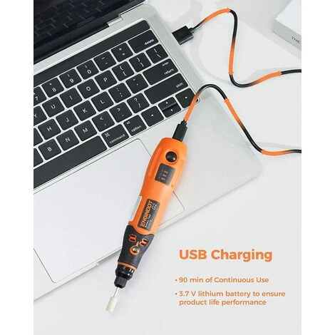 ENGINDOT 3.7 V Outil Rotatif Multifonction Sans Fil Avec 32 Accessoires, 3 Vitesses 5000-15000rpm, Avec USB, Idéal Pour Les Petits Projets De Bricolage PCG01B 5 ENGINDOT 3.7 V Outil Rotatif Multifonction Sans Fil Avec 32 Accessoires, 3 Vitesses 5000-15000rpm, Avec USB, Idéal Pour Les Petits Projets De Bricolage PCG01B – Image 3