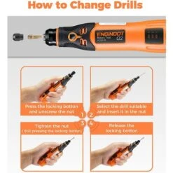 ENGINDOT 3.7 V Outil Rotatif Multifonction Sans Fil Avec 32 Accessoires, 3 Vitesses 5000-15000rpm, Avec USB, Idéal Pour Les Petits Projets De Bricolage PCG01B 11 ENGINDOT 3.7 V Outil Rotatif Multifonction Sans Fil Avec 32 Accessoires, 3 Vitesses 5000-15000rpm, Avec USB, Idéal Pour Les Petits Projets De Bricolage PCG01B -Silverols Magasin 44000292 5