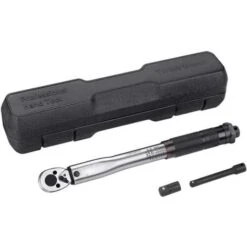 ENGINDOT Clé Dynamométrique, Calibré 1/4" DIN (2.26-22.6 Nm) Longueur De 270mm Avec Certification, Adaptateur, Barre D'extension à Douille En Coffret - HTW4B