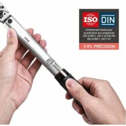 ENGINDOT Clé Dynamométrique, Calibré 1/4" DIN (2.26-22.6 Nm) Longueur De 270mm Avec Certification, Adaptateur, Barre D'extension à Douille En Coffret - HTW4B -Silverols Magasin 44000293 3