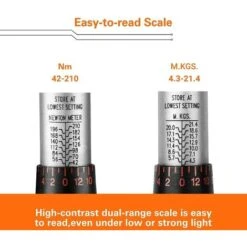 ENGINDOT Clé Dynamométrique Professionnelle 1/2" (42-210 NM), Barre D'extension De Calibration 24T, Boîte De Certification Pour Réparateurs, Réducteur De 3/8" - HTW2B -Silverols Magasin 44000301 4