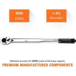 ENGINDOT Clé Dynamométrique Professionnelle 1/2" (42-210 NM), Barre D'extension De Calibration 24T, Boîte De Certification Pour Réparateurs, Réducteur De 3/8" - HTW2B -Silverols Magasin 44000301 5