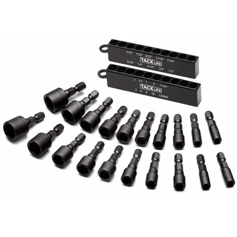 TACKLIFE Jeu De Douilles Et Douilles Ensembles D'embouts Pour Tournevis à Douille Avec Acier Au Chrome Vanadium - PNDB1A 3 TACKLIFE Jeu De Douilles Et Douilles Ensembles D'embouts Pour Tournevis à Douille Avec Acier Au Chrome Vanadium - PNDB1A