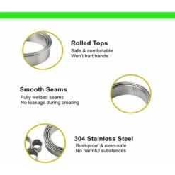 12PCS Emporte Piece Rond Cercle Patisserie Emporte Pièces Cuisine Pour Biscuits Pâtes à Sucre Gâteaux Emporte Piece Biscuit Cookie Cutter, Emporte Piece Patisserie En Acier Inoxydable -Silverols Magasin 44390546 3