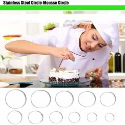 12PCS Emporte Piece Rond Cercle Patisserie Emporte Pièces Cuisine Pour Biscuits Pâtes à Sucre Gâteaux Emporte Piece Biscuit Cookie Cutter, Emporte Piece Patisserie En Acier Inoxydable -Silverols Magasin 44390546 5