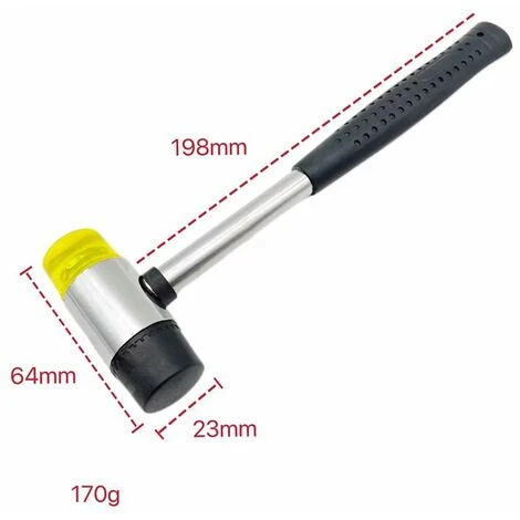 Maillet En Caoutchouc Marteau,Maillet Avec Double Face En Plastique Noir PoignéE Maillet Double Face DiamèTre Pour Projets De Bricolage, Artisanat,Irisfr(1pcs) 5 Maillet En Caoutchouc Marteau,Maillet Avec Double Face En Plastique Noir PoignéE Maillet Double Face DiamèTre Pour Projets De Bricolage, Artisanat,Irisfr(1pcs) – Image 3