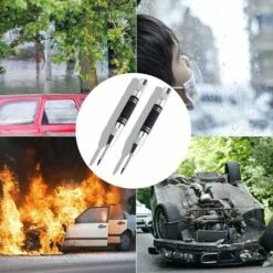 Pointeau Automatique, Poinçons Centraux à Ressort, Outil De Briseur De Perforation à Impact Réglable, Poinçon Central Automatique Pour Fenêtre, Verre, Métal Avec 2 Pointes De Rechange，Irisfr（2pcs） -Silverols Magasin 45425970 5