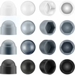 Cache-écrous M8 Noir 30 Pcs Cache-vis Bouche-trou Bouchons De Tuyau Macaron -Silverols Magasin 46307087 3