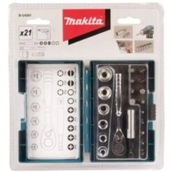 Coffret Embouts + Porte-embout Magnétique + Clé à Cliquet (21pcs) MAKITA B-54081 7 Coffret Embouts + Porte-embout Magnétique + Clé à Cliquet (21pcs) MAKITA B-54081 -Silverols Magasin 52056079 3