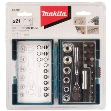 Coffret Embouts + Porte-embout Magnétique + Clé à Cliquet (21pcs) MAKITA B-54081 5 Coffret Embouts + Porte-embout Magnétique + Clé à Cliquet (21pcs) MAKITA B-54081 – Image 3