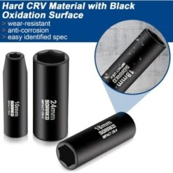 Douilles à Choc 1/2, SORAKO 16 Pièces Coffret Douille Longue à Chocs 6 Pans De 10-24 mm Métriques, 2 Pièces Tige D'extension -Silverols Magasin 53432720 4