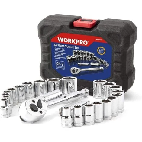 WORKPRO Coffret De Douilles Compact Avec Clé à Cliquet 3/8-inch 24-Pièce 3 WORKPRO Coffret De Douilles Compact Avec Clé à Cliquet 3/8-inch 24-Pièce