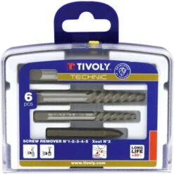 Tivoly Coffret De 6pcs Extracteurs De Goujons/vis Endommagées