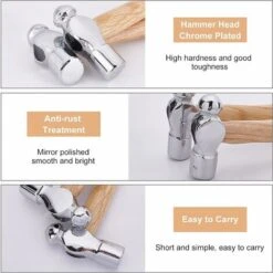 Marteau à Panne Ronde Marteau En Acier Au Carbone Marteau à Bijoux En Métal Marteau En Métal Double Face Marteau En Acier Portatif Pour Estampage De Réparation De Formage De Métal,couleur Bois, Une Pi 11 Marteau à Panne Ronde Marteau En Acier Au Carbone Marteau à Bijoux En Métal Marteau En Métal Double Face Marteau En Acier Portatif Pour Estampage De Réparation De Formage De Métal,couleur Bois, Une Pi -Silverols Magasin 57500983 5