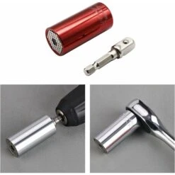 Douille Universelle, Jeu D'outils De Réparation De Clés à Poignée, (7mm-9mm) Jeu De Clés à Douille Avec Adaptateur De Foret, Pour Bouchons à Vis Butterfly Et Hexagonaux -Silverols Magasin 58282590 4