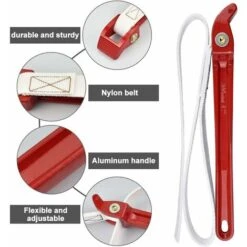 Déstockage Clé à Sangle Universel Clé à Sangle En Caoutchouc Sangle De Filtre à Huile De 85CM Clé Pour Ouvre-Bocal Tracteur Filtre à Huile Pomme De Douche Robinet -Silverols Magasin 60000239 3