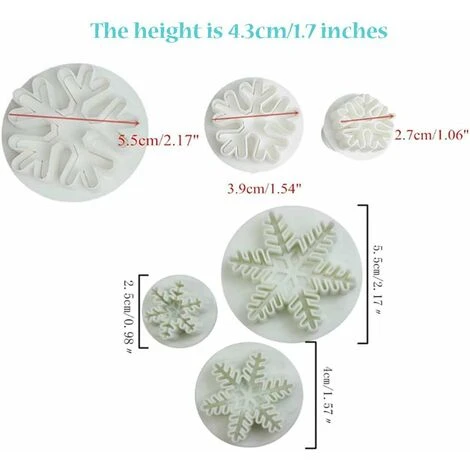 Déstockage Flocon De Neige Gâteau Modelage Outils Plastique Emporte-Pièces Flocon De Neige Blanc Emporte-Pièces Flocons De Neige Noël Décoration De Gâteau Pâtisserie Tampons En Pâte De Modelage Outil 5 Déstockage Flocon De Neige Gâteau Modelage Outils Plastique Emporte-Pièces Flocon De Neige Blanc Emporte-Pièces Flocons De Neige Noël Décoration De Gâteau Pâtisserie Tampons En Pâte De Modelage Outil – Image 3