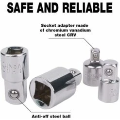 LYCXAMES -- 4Pcs Adaptateur à Cliquet Adaptateur Douille Cliquet 1/2 à 3/8-3/8 à 1/2-1/4 à 3/8-3/8 à 1/4 Réducteur De Douille Pour Douilles Et Embouts -Silverols Magasin 61039598 4