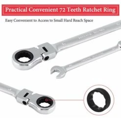 Clés Mixtes,Jeu De 12 Clé à Cliquet Mixtes Combiné Spanner Tête Mobile Arent FUiENKO -Silverols Magasin 64475818 4